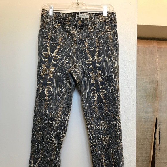 Anne Klein navy & gold patterned jeans - Picture 1 of 4